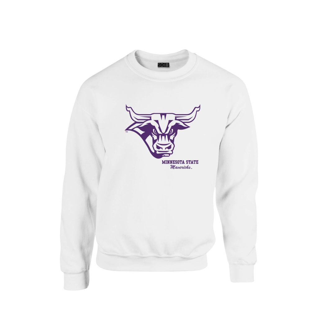 SZ L Minnesota State University Makato College 50/50 Crewneck Sweatshirt, White