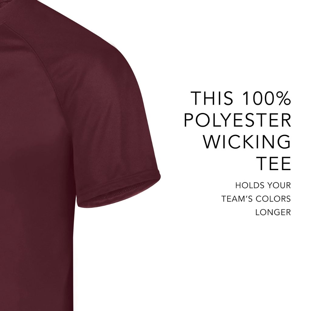 Augusta Sportswear Attain Wicking Two-Button Baseball Jersey Maroon (Hlw) 2XL