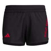 Adidas Women's D4T Woven Rutgers University Training Shorts, Black/Team Power Red/Rutgers Scarlet Knights, X-Large/5" Inseam