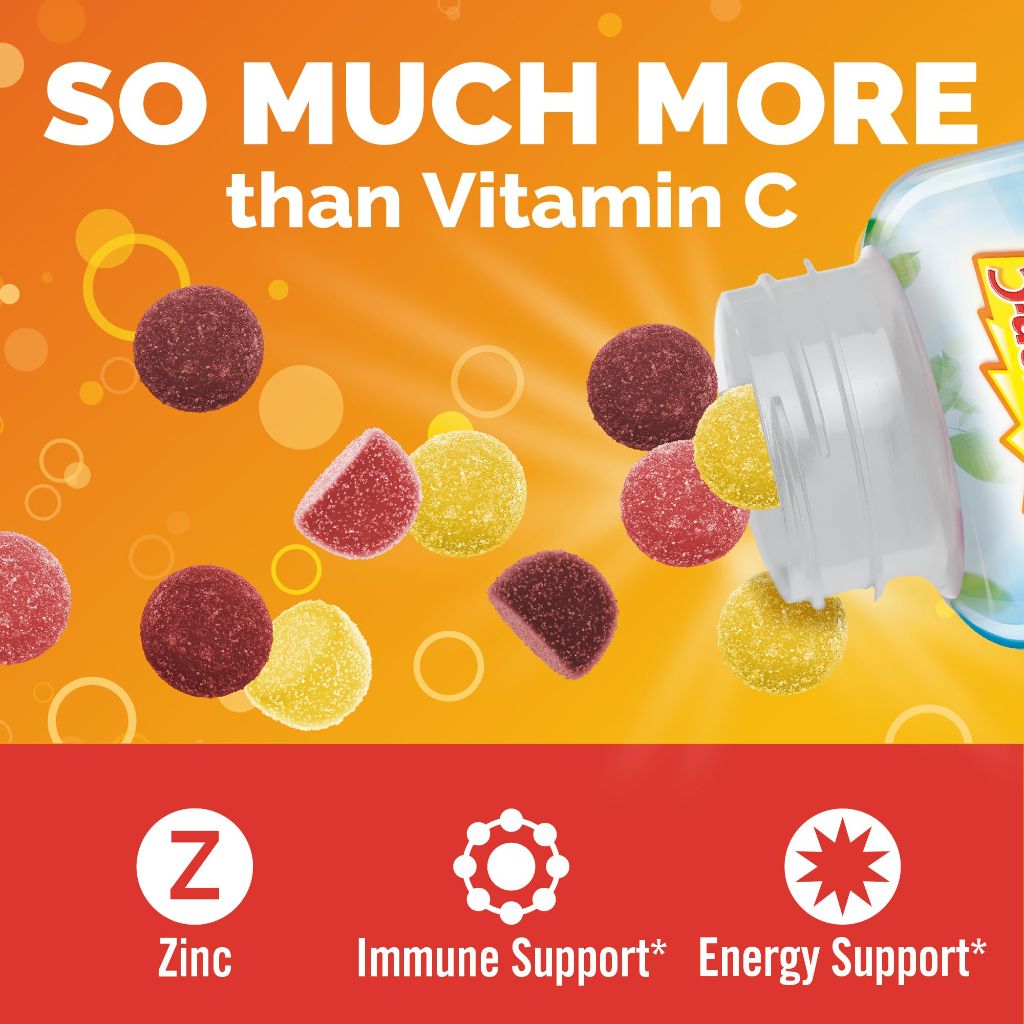 Emergen-C 750mg Vitamin C Gummies for Adults, Strawberry, Lemon and Blueberry Flavors - 45ct