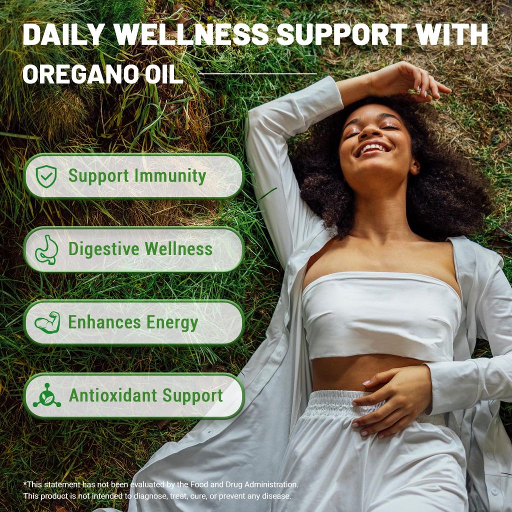 Puouoo 2 in 1 Oil of Oregano Capsules - 300 Capsules - 150 Days Supply