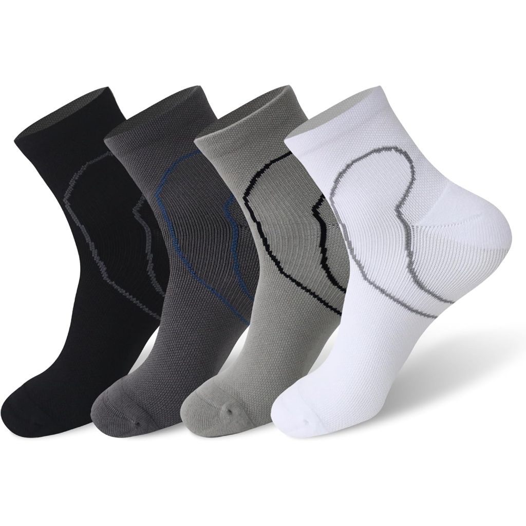 Wildarms Mens Compression Socks with Cushion & Arch Support - Moisture-Wicking Anti-Blister for Running, Gym, Hiking Size 8 - 10