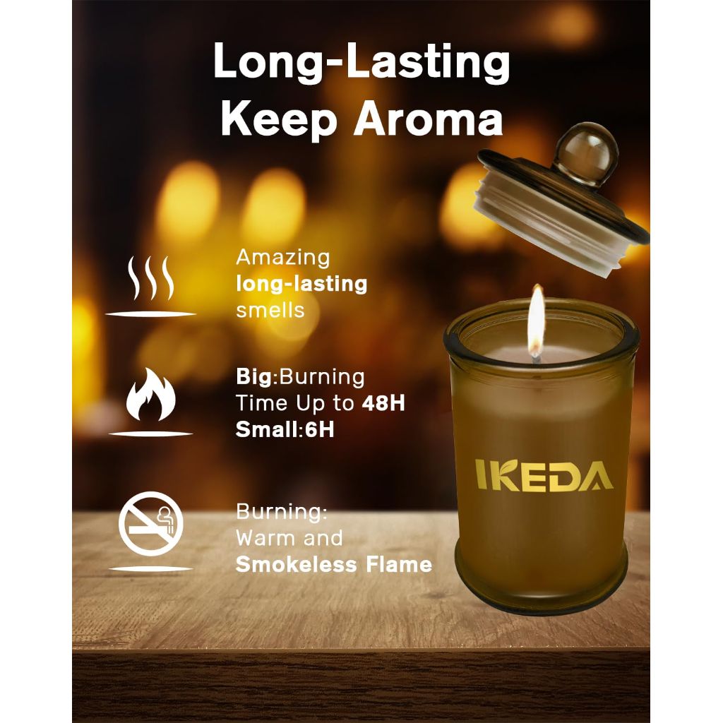 Ikeda fragrance Scented Candles, 3pc Sandwood Lemon Aromatherapy Candle Gift Set