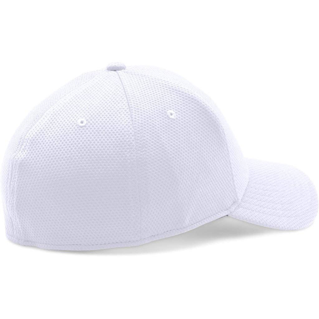 Under Armour Men's Curved Brim Stretch Fit Cap, White/Graphite, Medium/Large