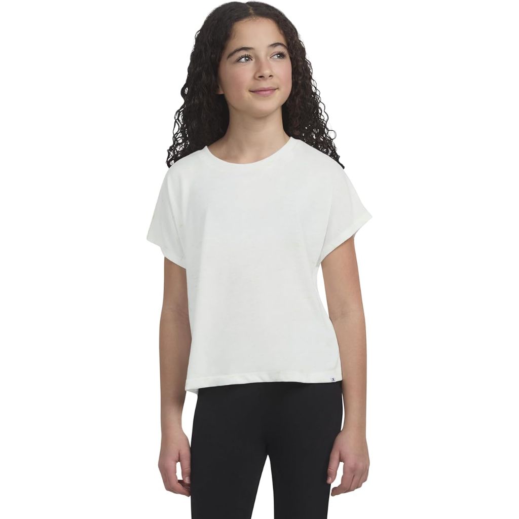 Hurley Girl's Soft Knit Basic T-Shirt - Marshmallow, Size Small