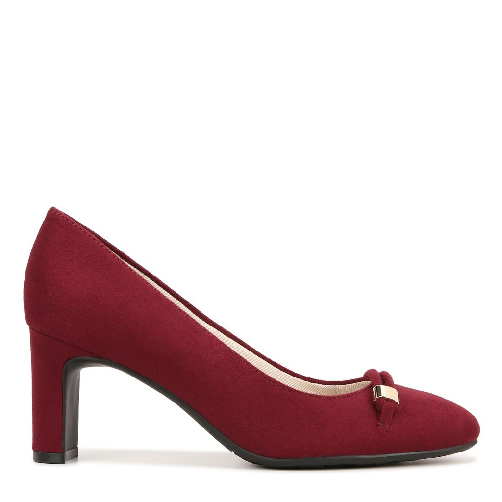 LifeStride Womens Gianna Block Heel Dress Pumps Pinot Noir 7.5 W