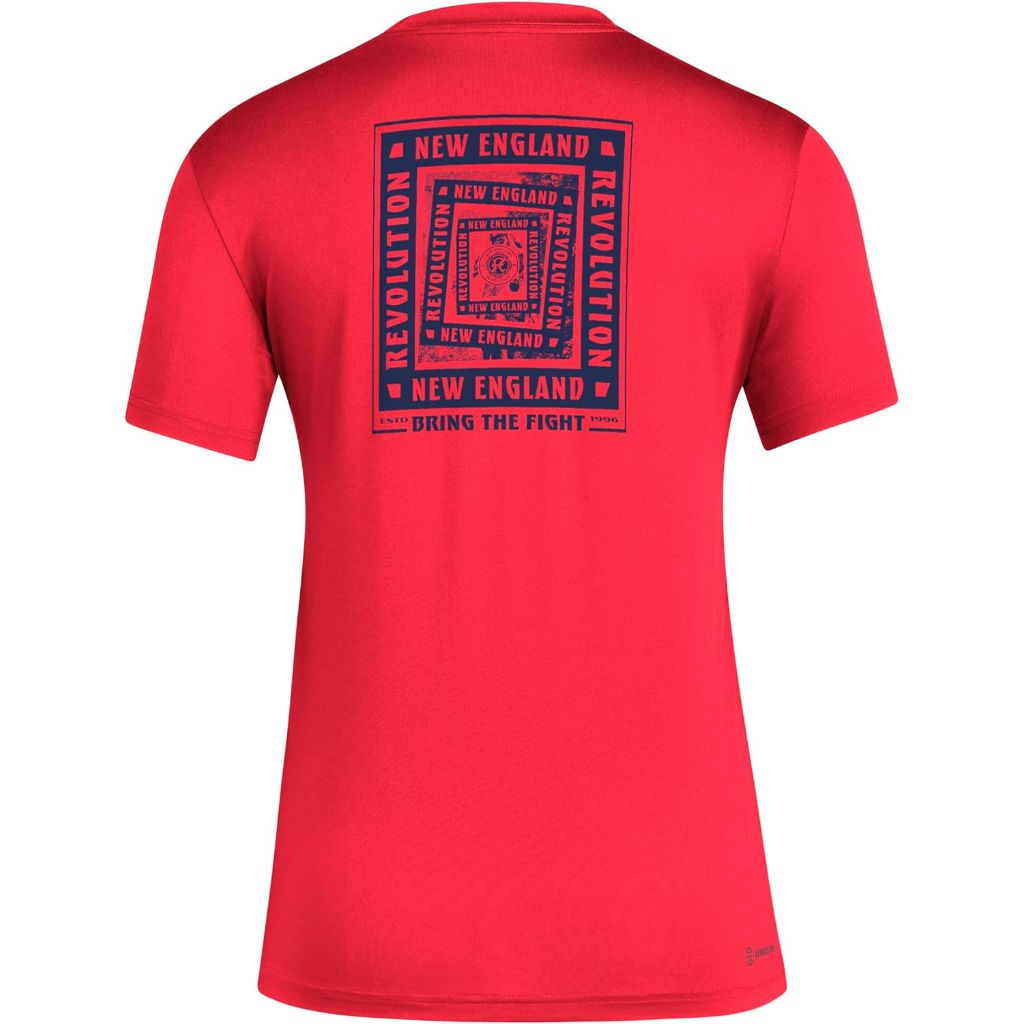 adidas Women's New England Revolution Local Warp Pre-Game Short Sleeve T-Shirt, Red - Size M