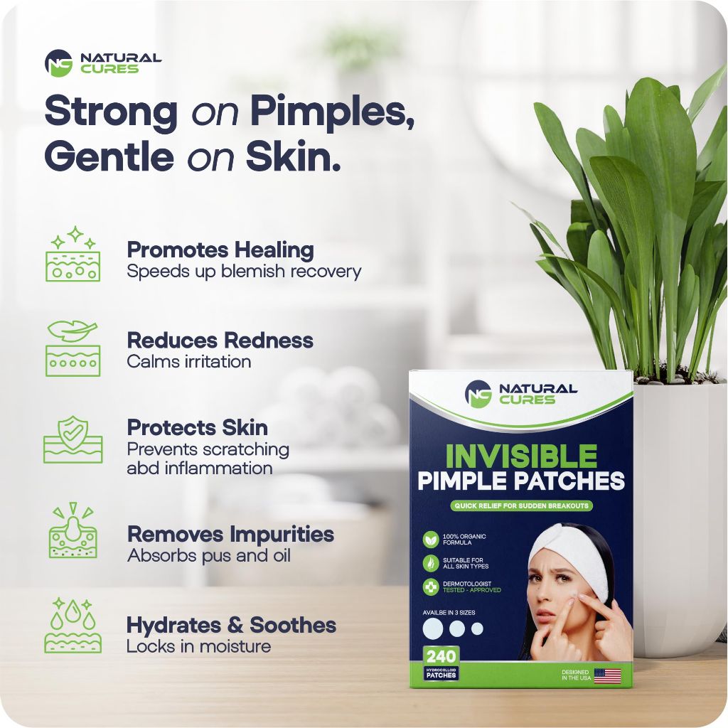 Dot Pimple Patches for Face - Hydrocolloid Acne Patches - 3 Sizes (S, M, L) (240 Count)