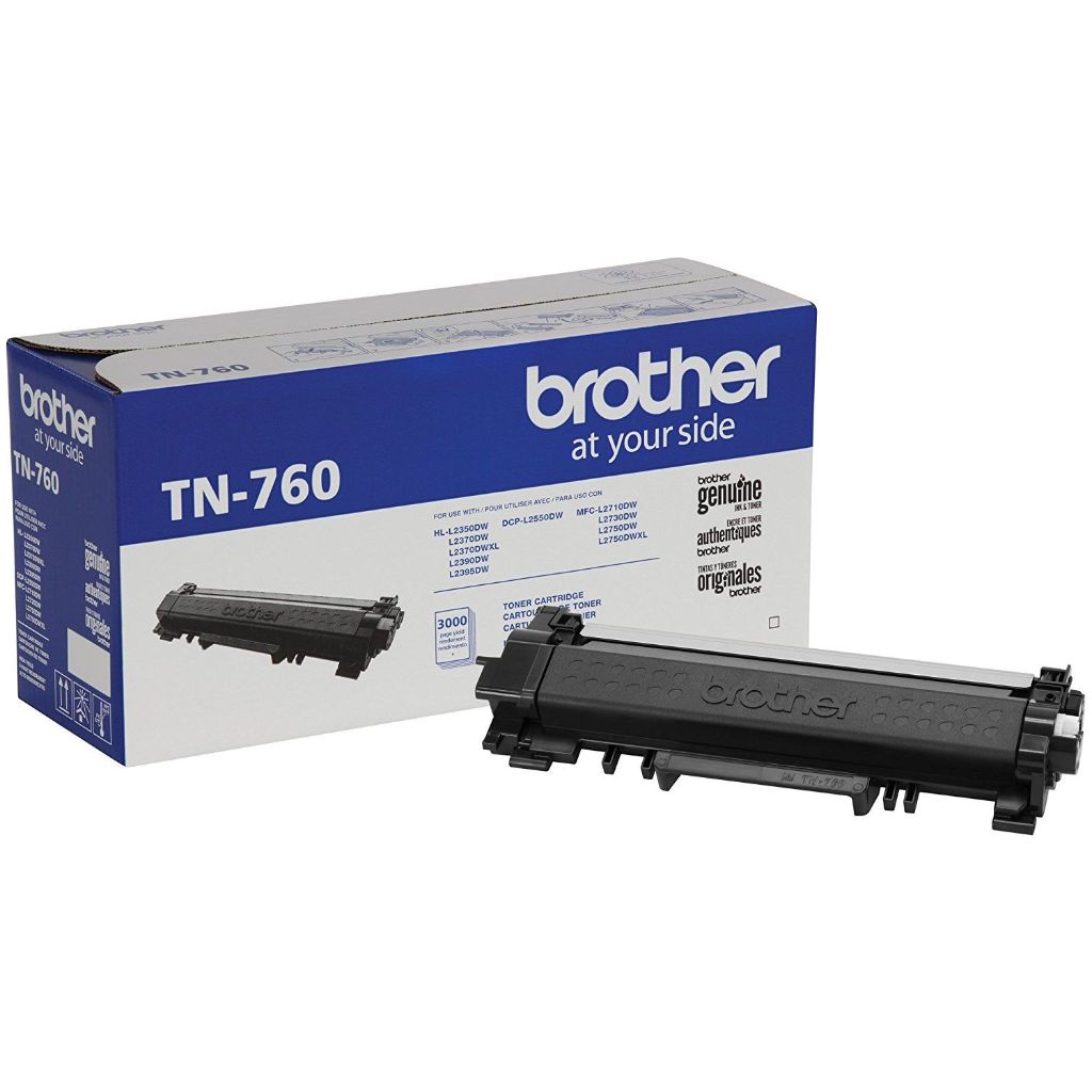 Brother Genuine TN760 High Yield Toner Cartridge - Black