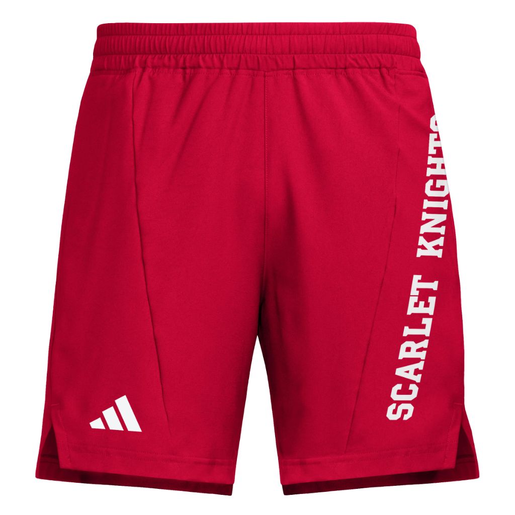 Adidas Men's D4T Woven Rutgers University Shorts, Team Power Red/White/Rutgers Scarlet Knights, X-Small/5" Inseam