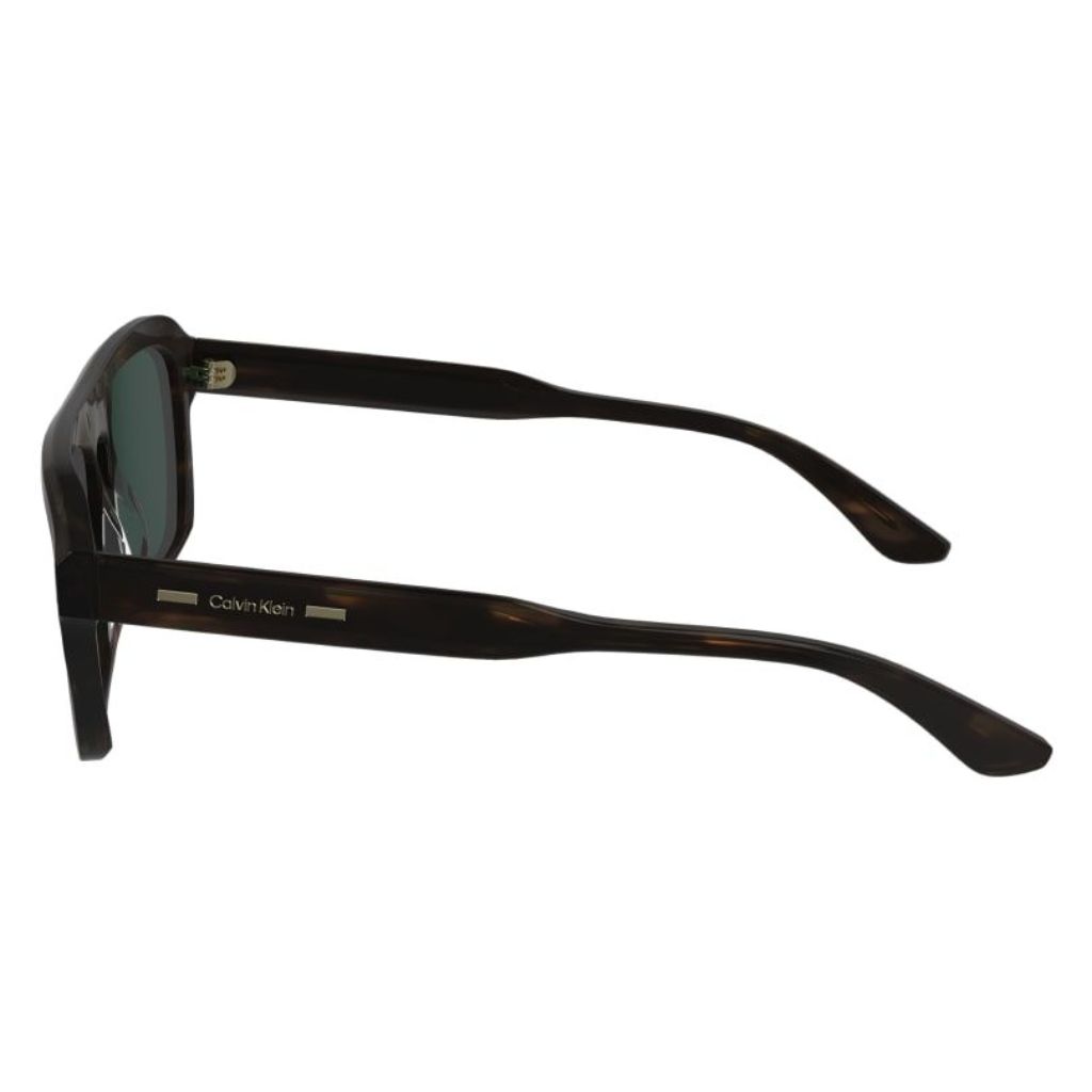 Calvin Klein Men's CK24504S 220 Sunglasses - Acetate Brown Frame/Green Lens