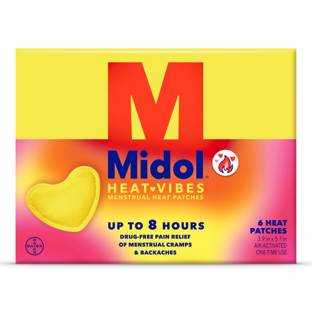 Midol Heat Vibes Menstrual Pain Relief Heat Patches for Period Cramps and Backache - 6ct