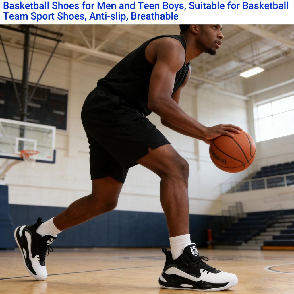 Beita Basketball Shoes for Men, White/Black - size 46