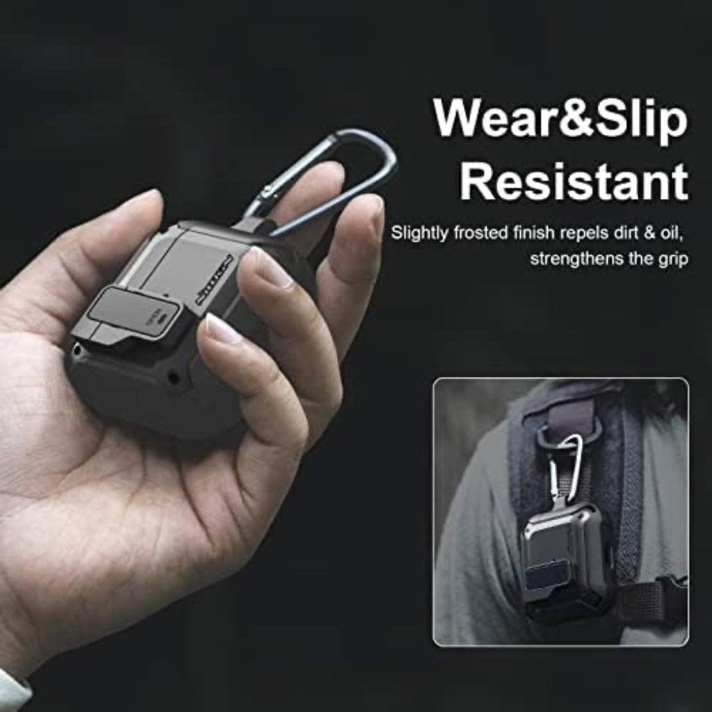 Nillkin for Airpods 3 Case Cover with Secure Lock, One Press Auto Pop,Military Grade Armor Solid, Full-Body Hard Shell Protective Cover with Keychain for AirPod 3rd Generation 2021 case