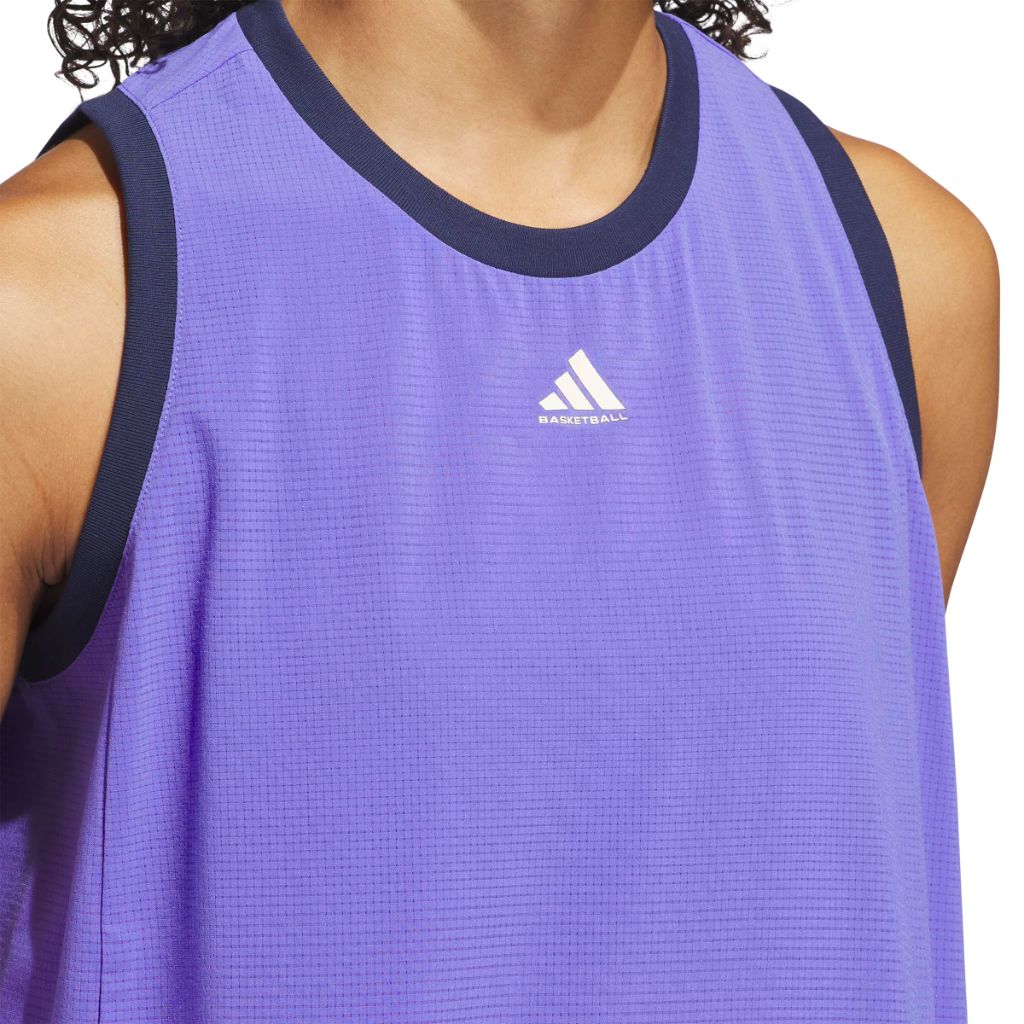 Adidas Women's Select AWB Woven Basketball Tank Top, Cobalt Blue/Night Indigo, Large