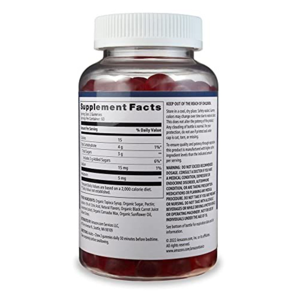 Amazon Basics Melatonin 5mg Gummies - Strawberry, 120ct