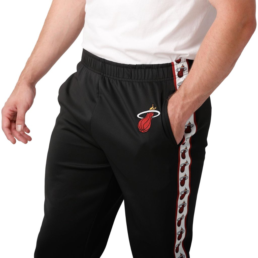 FOCO Miami Heat NBA Mens Stripe Logo Track Pants - L
