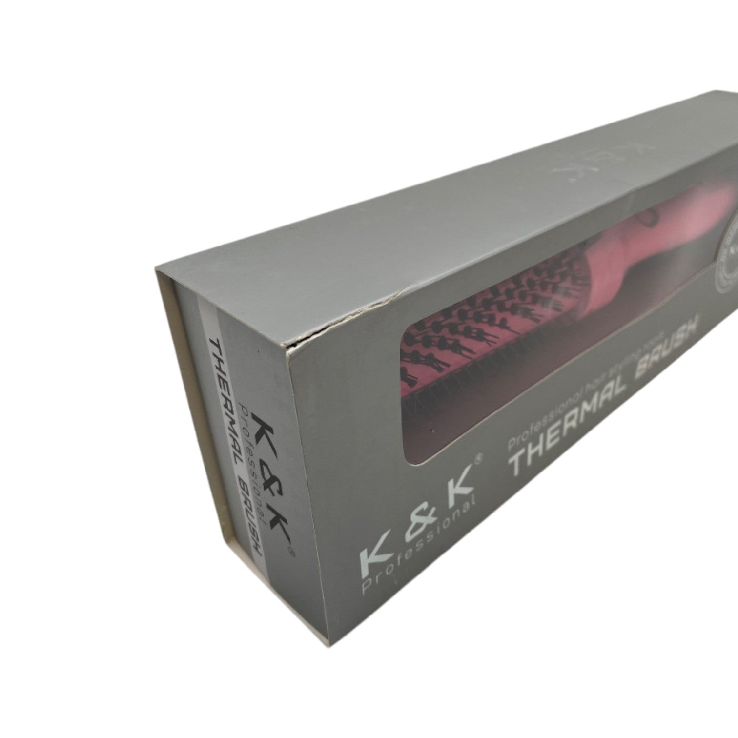 K&K Thermal Brush, 1.5 Inch Ionic Heated Round Brush, Professional Heated Ceramic Tourmaline Coating Curling Iron, Hot Styling Volumizing Tool, Dual Voltage, Pink