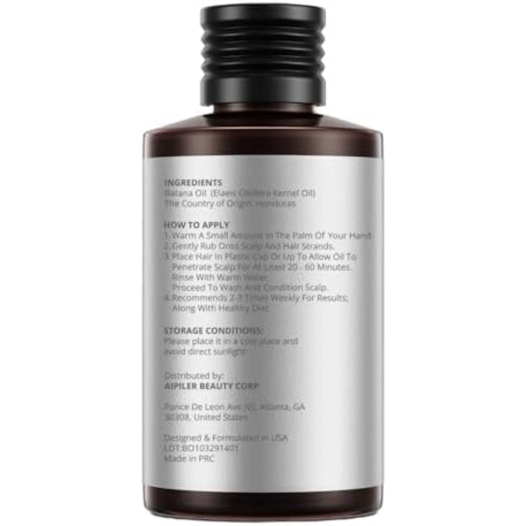 Organic Batana Oil for Hair Strengthening: Unrefined Treatment for Curly/Coily/Wavy Hair, 3.38oz
