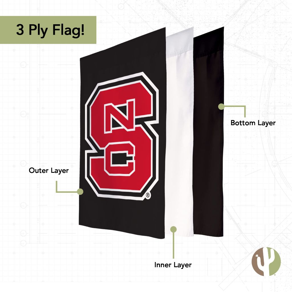 Desert Cactus North Carolina State University NCSU Garden Flag – 19 x 12 inch