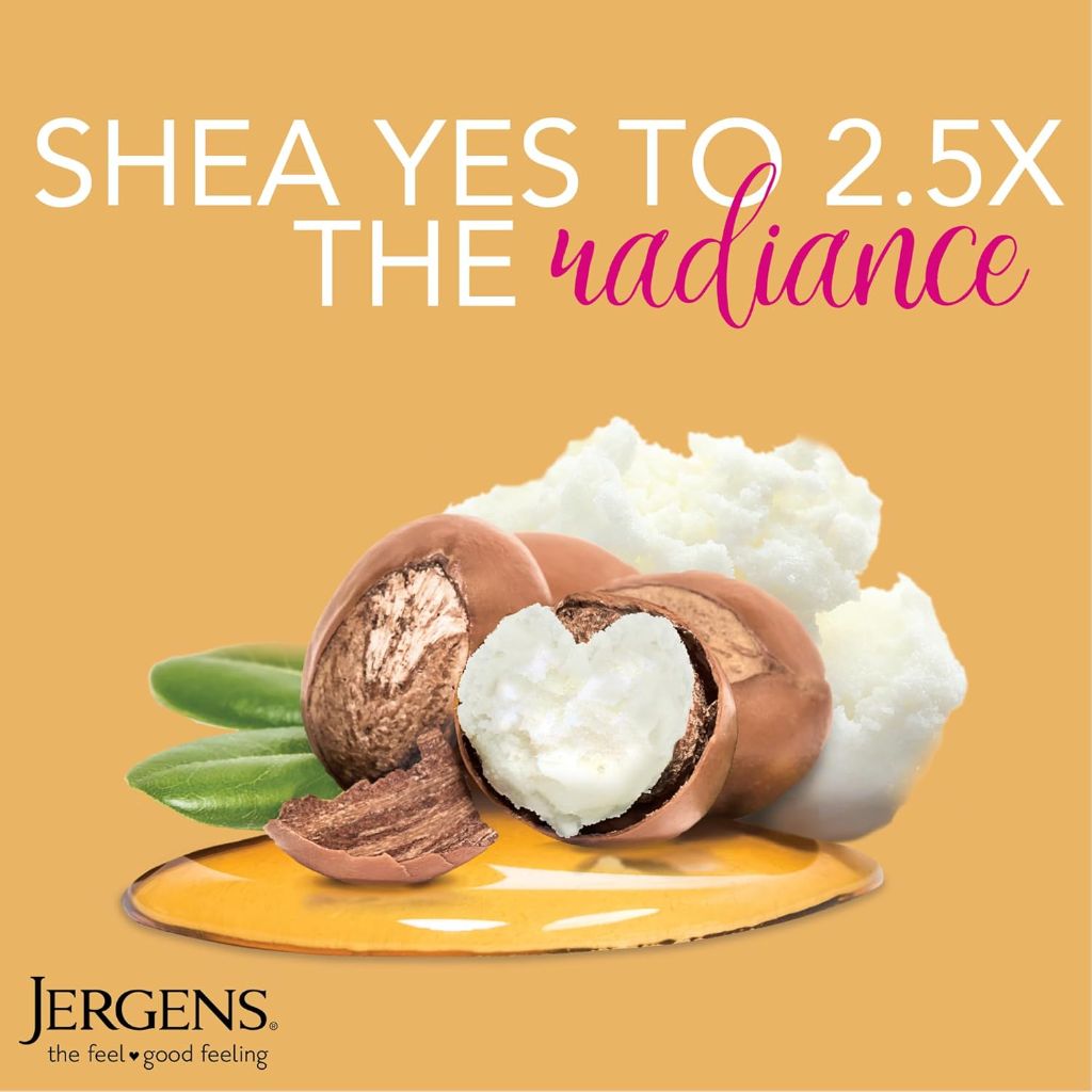 Jergens Shea Butter Hand and Body Lotion, Deep Conditioning Moisturizer, 3X More Radiant Skin, with Pure Shea Butter, Dermatologist Tested, 26.5 Oz