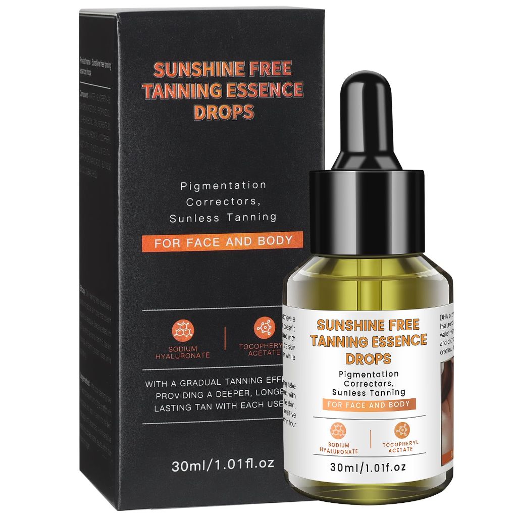 Natural Sunless Tanning Drops for Face ＆ Body -5- Hydrating Bronzing Drops with Hyaluronic Acid & Vitamin E