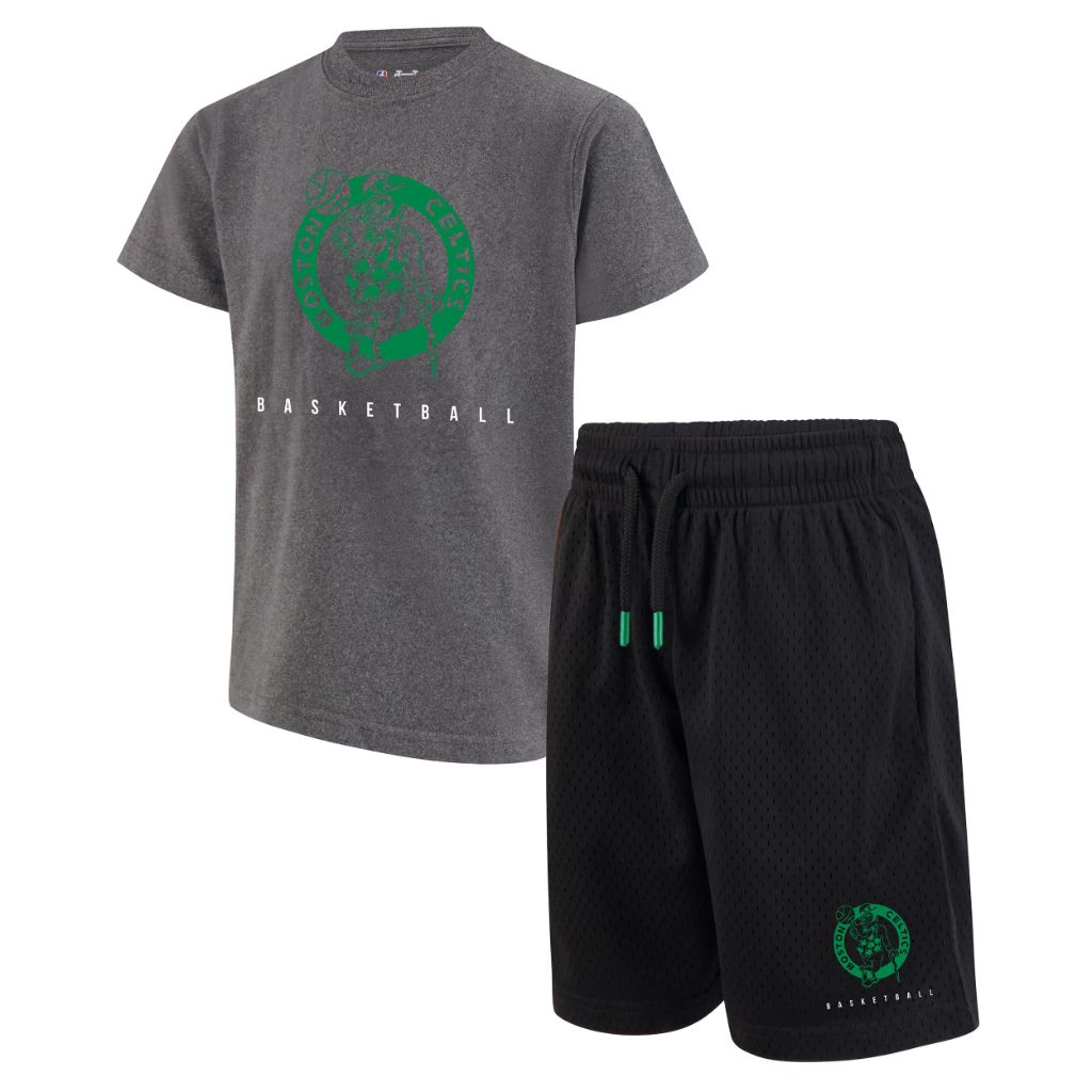 Ultra Game Youth NBA Official Super Soft Game Time T-Shirt, Boston Celtics, Heather Charcoal, 4 Small