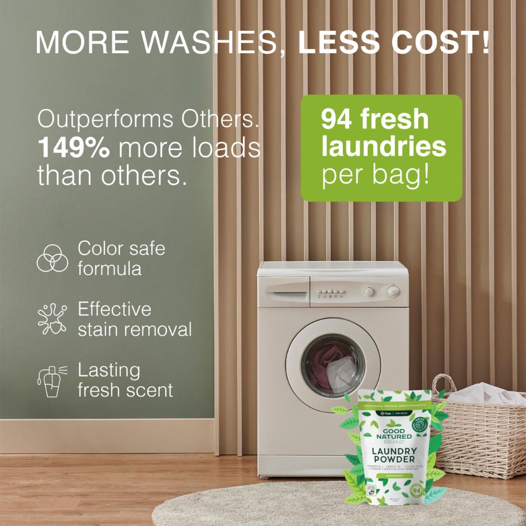 Good Natured Brand | Pet Stain & Odor Remover for Laundry | Peppermint | 47oz 94 Loads