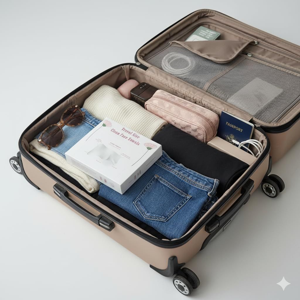 Disposable Travel Size Face Towels, 10 Count