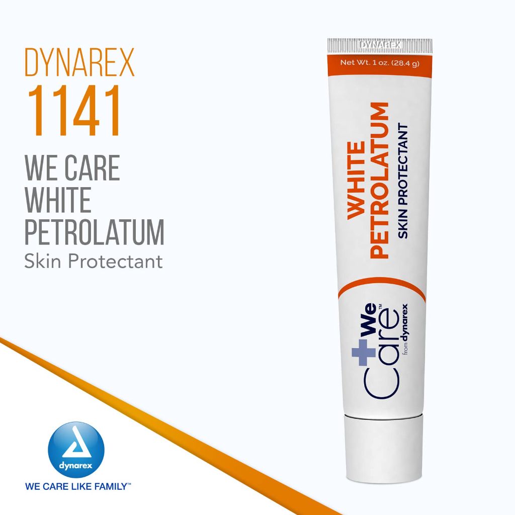 Dynarex White Petrolatum, Petroleum Jelly for Dry, Damaged or Cracked Skin, Soothing White Petroleum Jelly for Minor Skin Irritations, 1 oz. Tubes, 1 Case of 72 Tubes