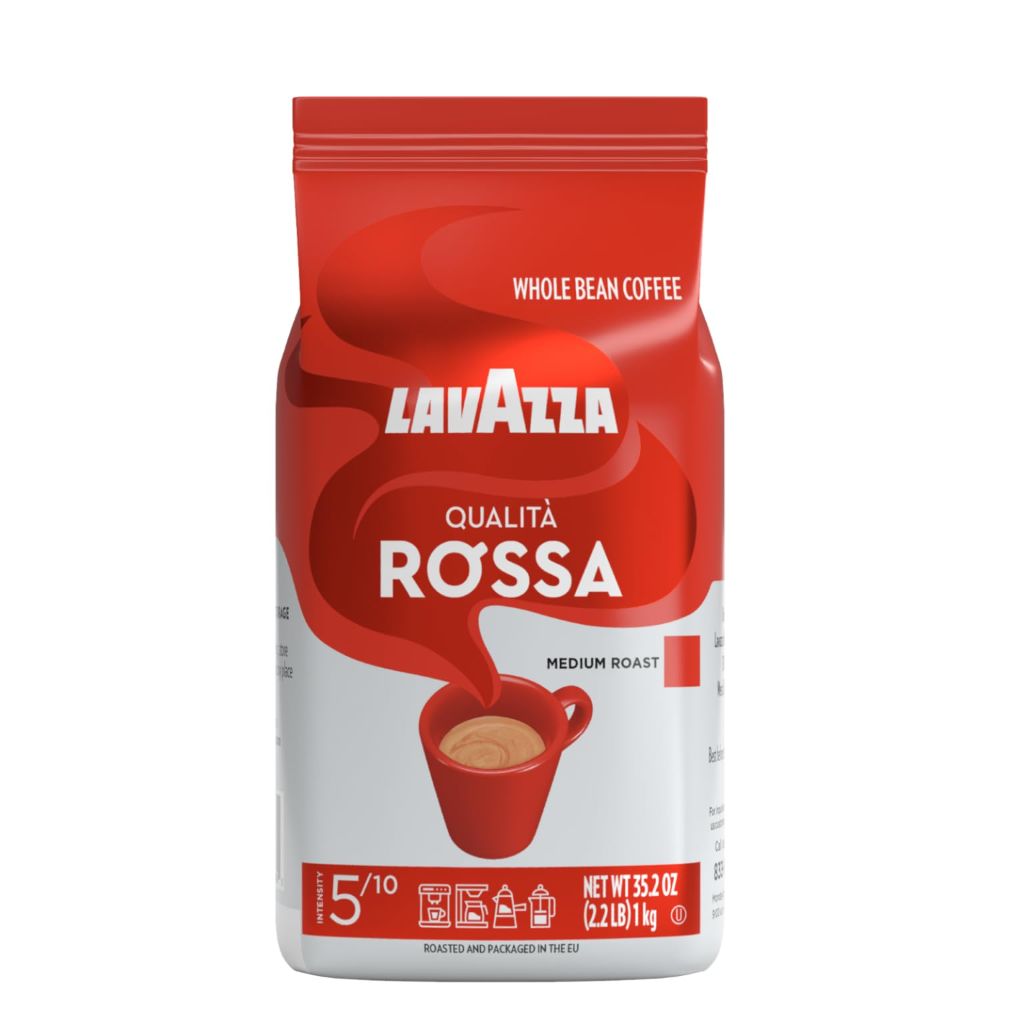 Lavazza Qualità Rossa Whole Bean Coffee, Medium Roast, Arabica and Robusta Blend - 2.2lb