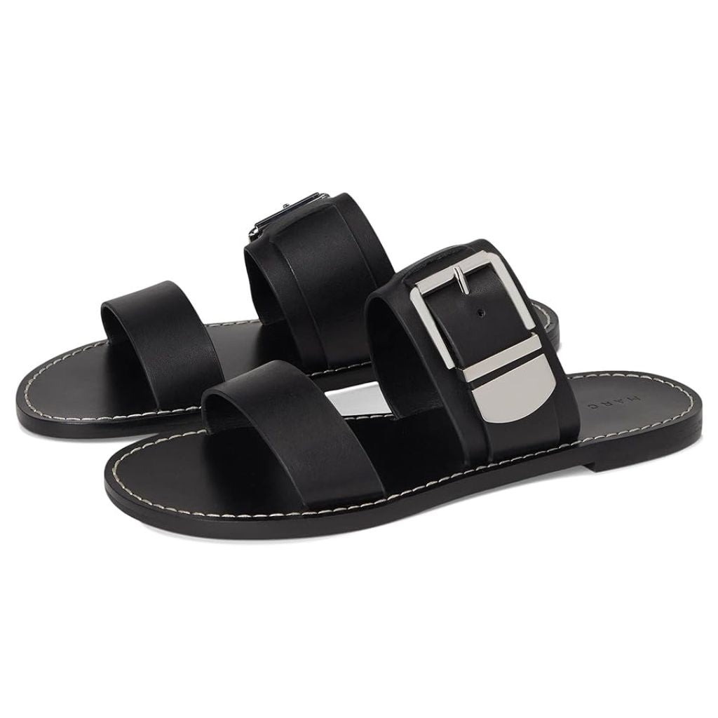 Marc Fisher Ltd. Women's Hallyn Sandals - Black Leather, Size 7