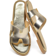 NianEr Womens Microfiber Leather Memory Foam Support H Sandals