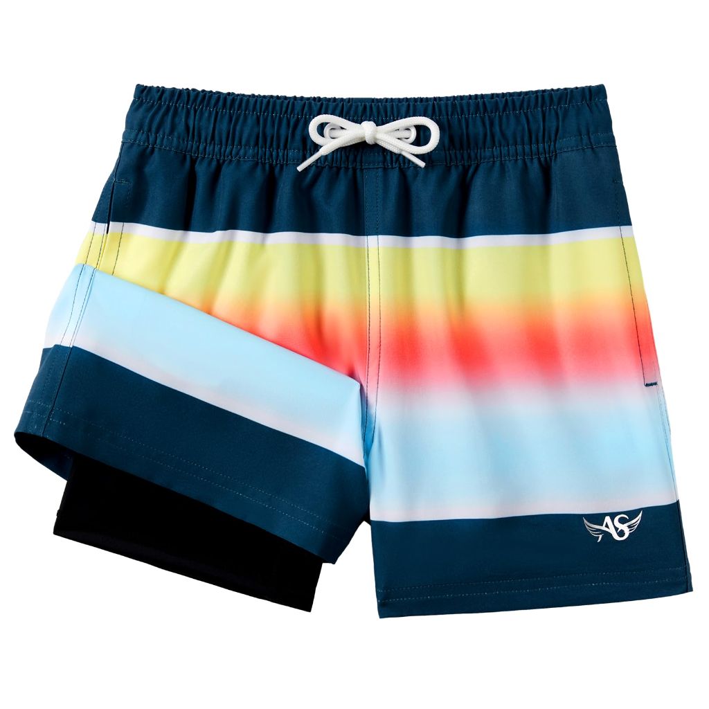 Angel Season Boys Swim Trunks with Compression Liner, Size 6-7