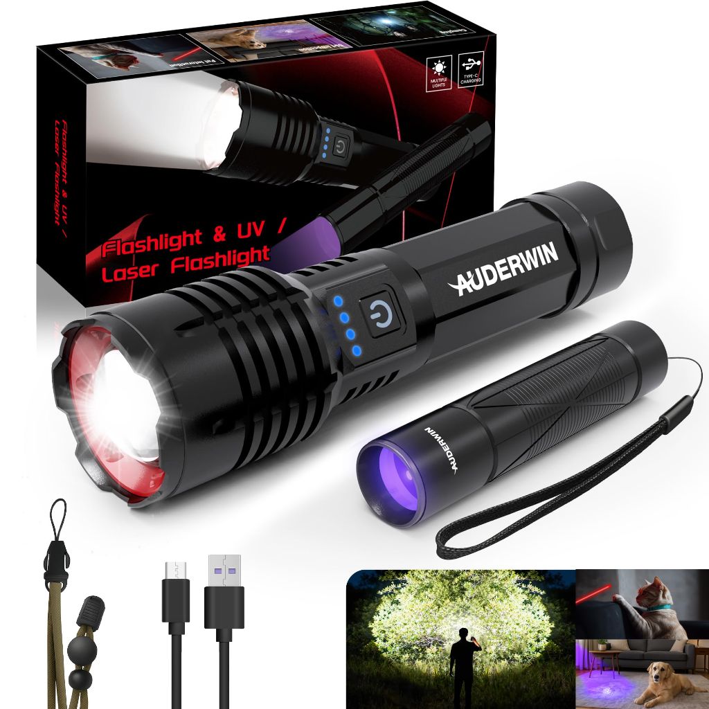 AUDERWIN G5 Rechargeable Flashlights 10000 High Lumens