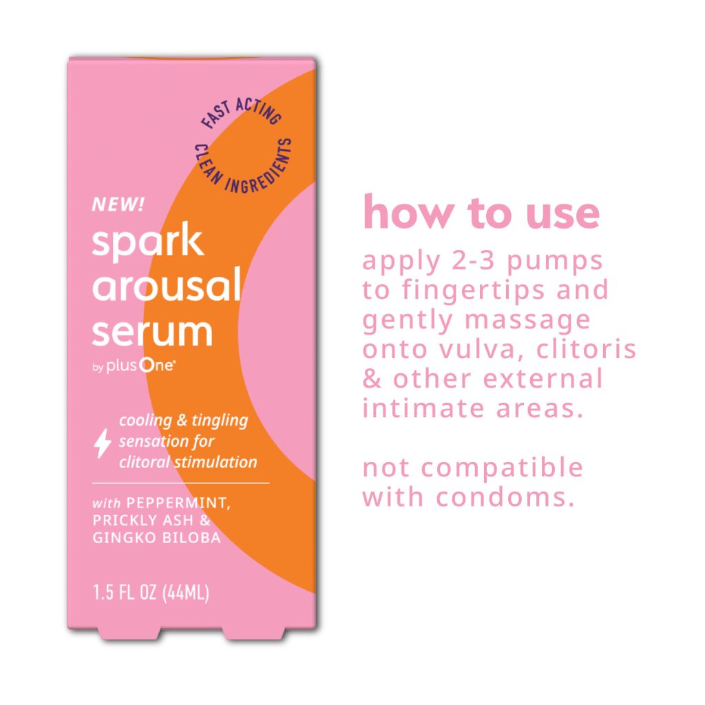 PlusOne Spark Arousal Serum – Arousal Gel with Peppermint, Prickly Ash & Ginkgo – 1.5 oz