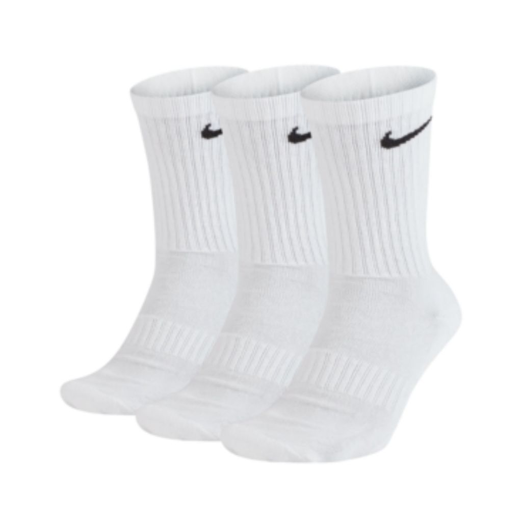 SZ L, Nike Women s Everyday Cotton Cushioned Crew Training Socks | White