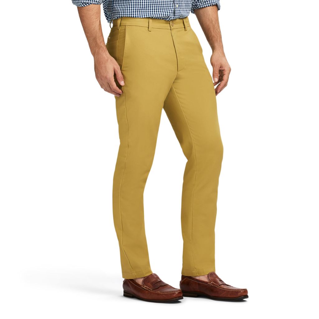 IZOD Men's American Chino Flat-Front Straight-Fit Pants - Khaki, 34W x 34L