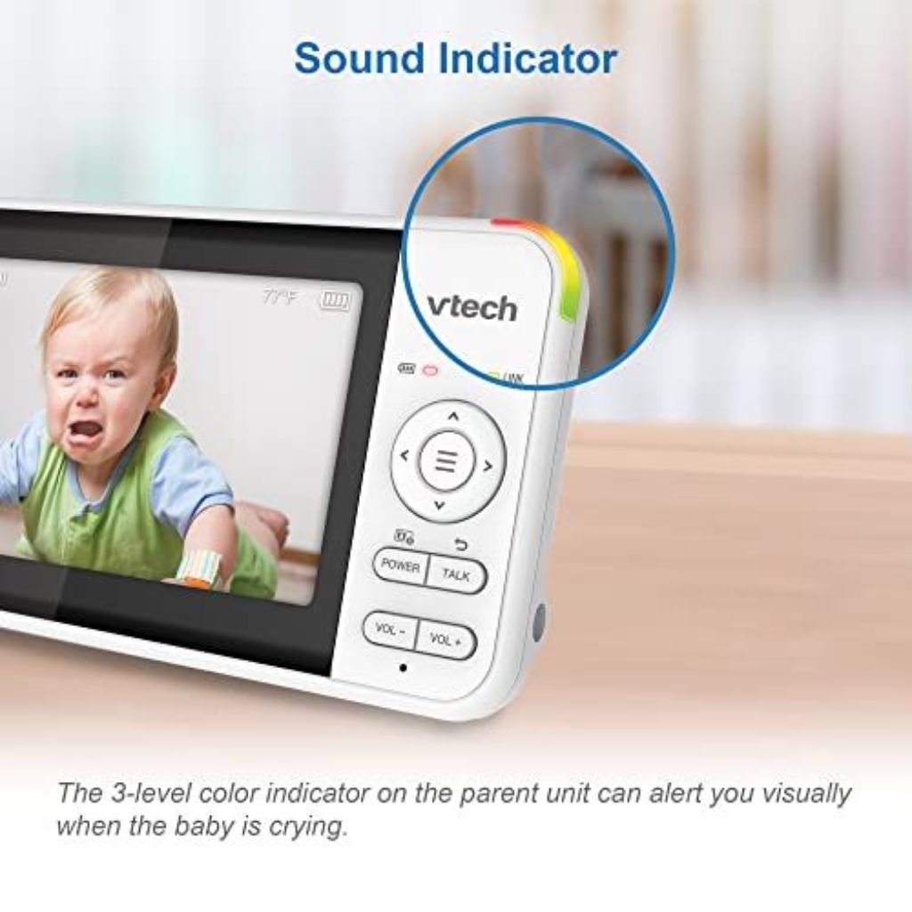 VTech VM924 Remote Pan-Tilt-Zoom Video Baby Monitor, 5" LCD Screen, Night Vision, up to 1000ft Range, Soothing Sounds
