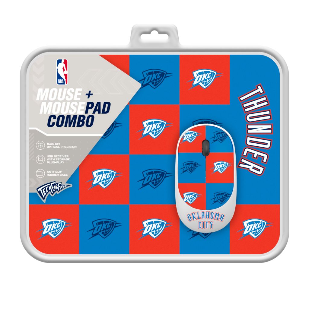 ‎SOAR NBA Wireless Mouse and Mouse Pad- Checkered, Oklahoma City Thunder