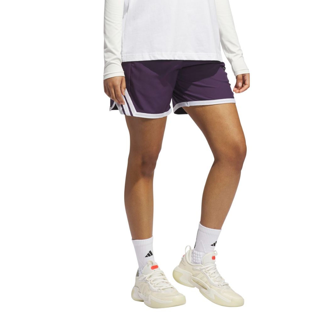 Adidas Women's CrazyLite Basketball Shorts, Aurora Plum/White, Medium/Tall