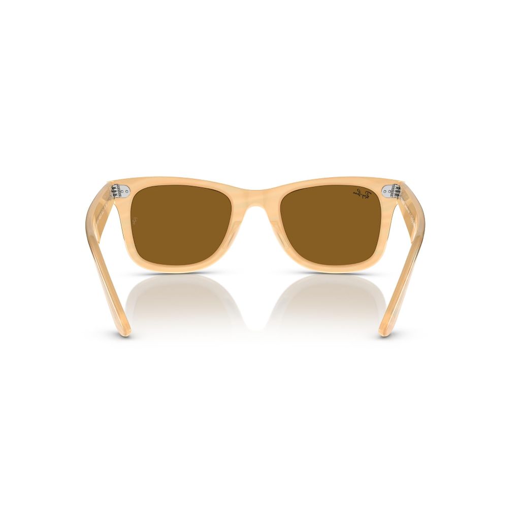 Ray-Ban RB2140F 3171 Original Wayfarer Photochromic Low Bridge Fit Sunglasses - Photochromic Striped Brown/Brown, 52 mm