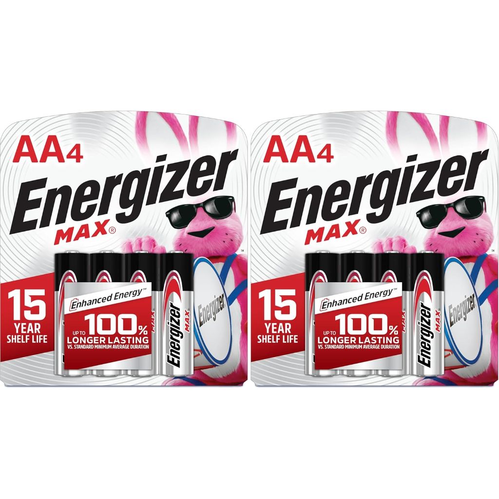 Energizer MAX Alkaline Batteries - AA - 4 Count (Pack of 2)