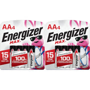 Energizer MAX Alkaline Batteries - AA - 4 Count (Pack of 2)
