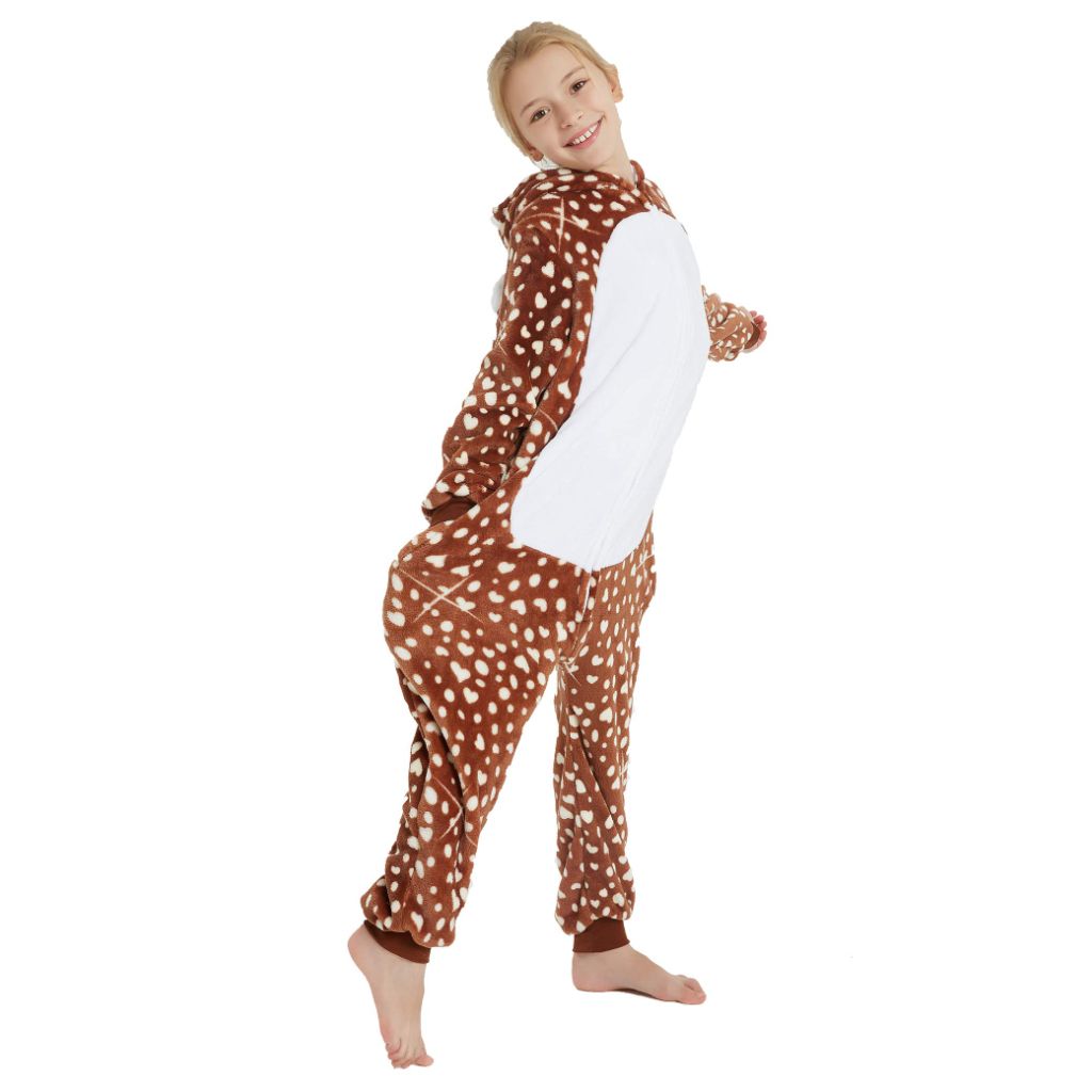 CASABACO Kid Reindeer Onesie Pajamas, One piece, Dot Deer, 4'7