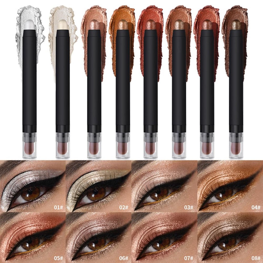 Dual-Ended Eyeshadow Stick, Waterproof Creamy Powder Shadow for Highlight and Contour, Long-Lasting Smudge-Proof, Vegan, Easy Blendable, 0.17 Oz (6#, 1 Count (Pack of 1))