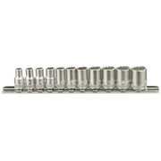 Genius Tools 11pc 1/4  Dr. Metric Hand Socket Set (12-Point) TW-211M