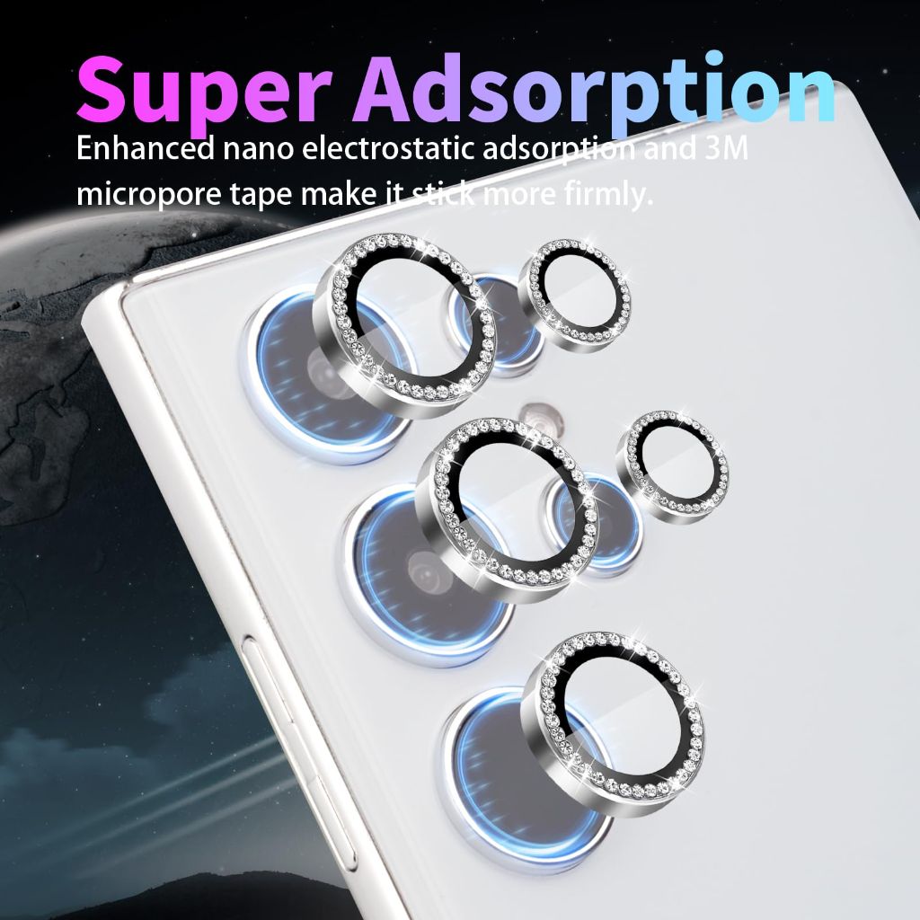 Zevytop Camera Lens Protector for Samsung Galaxy S24 Ultra, Individual Tempered Glass with Installation Tray