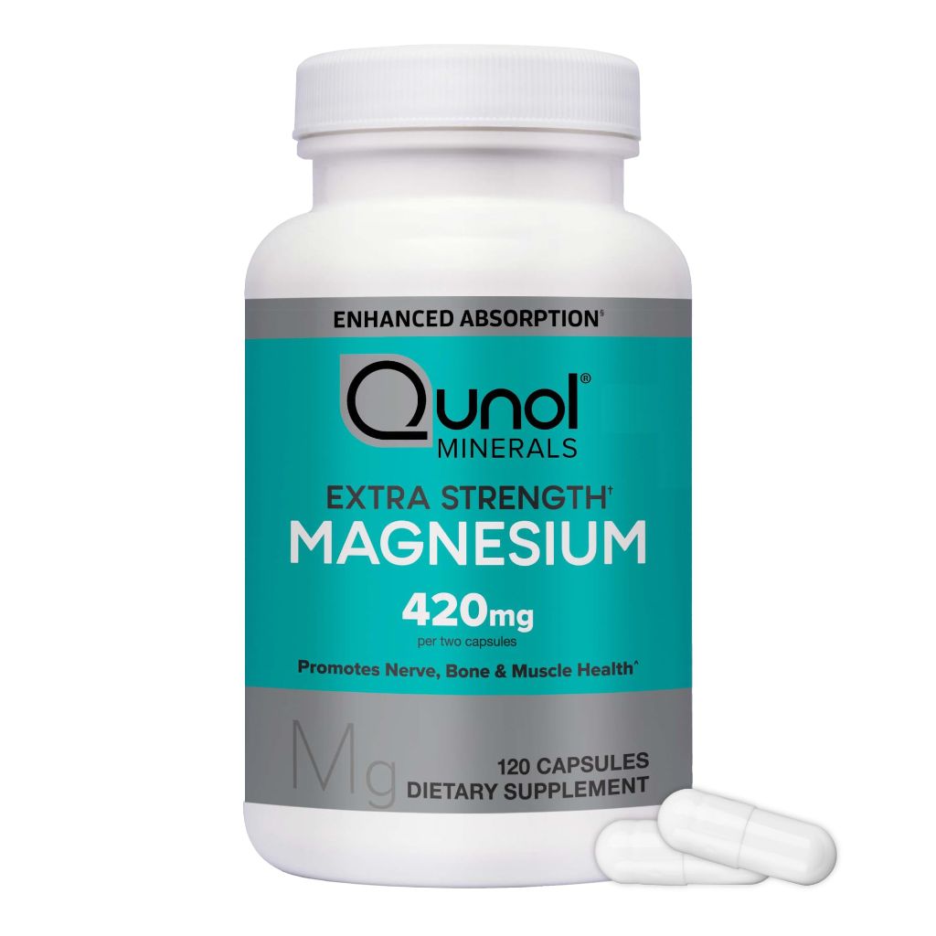 Qunol Magnesium Capsules High Absorption Magnesium Supplement, Extra Strength 120 Count
