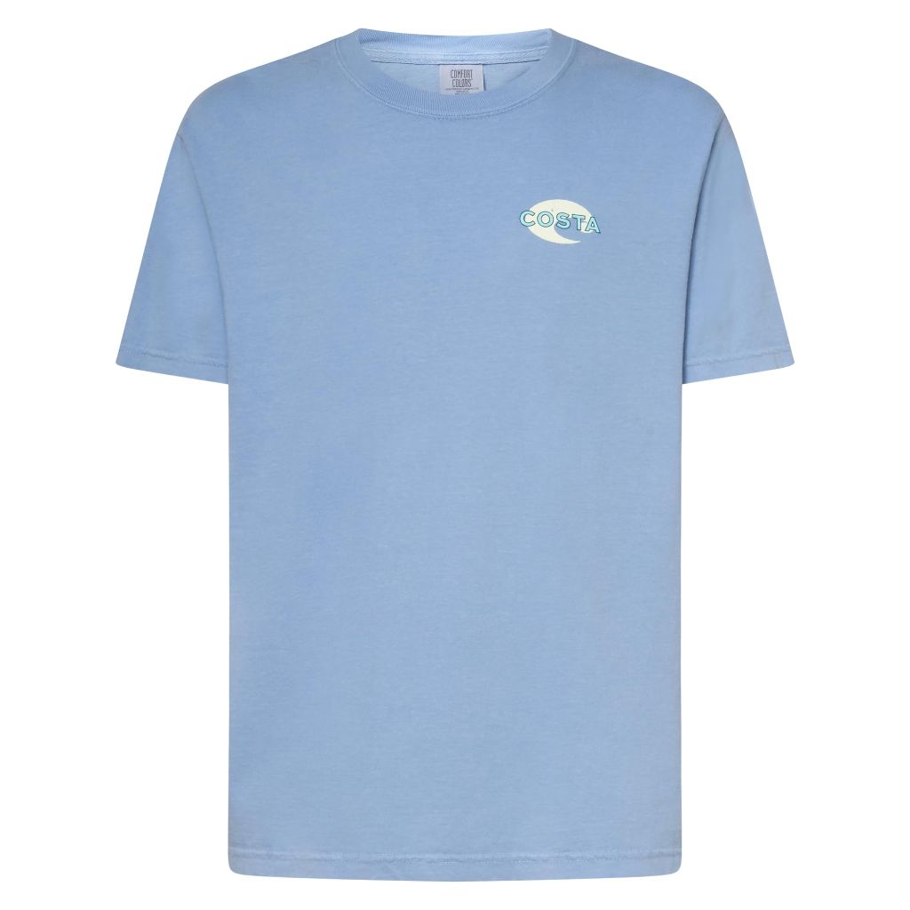 Costa Del Mar Mens Cannery Row Tuna T-Shirt, Washed Denim, Small